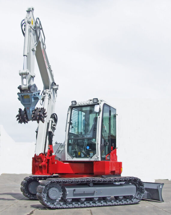 Takeuchi-TB280FR-with-Rockwheel Takeuchi equipment used for efficient rock excavation